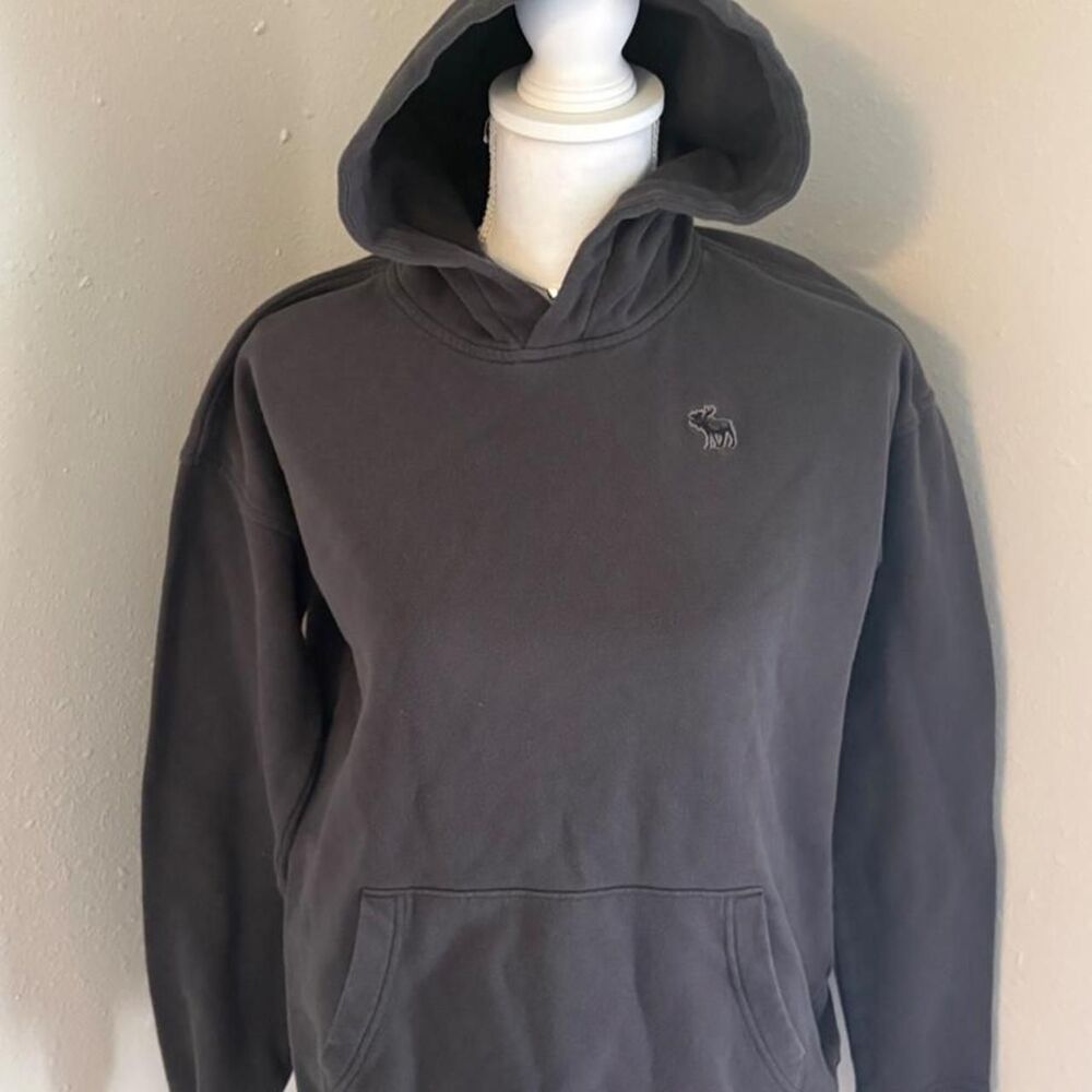 Abercrombie-fitch Women's Grey and Black Hoodie